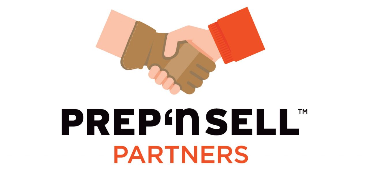 Logo of Prep'n Sell Partners featuring a handshake, symbolizing trust and collaboration in property preparation.